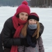 mère et fille aur le lac gelé...