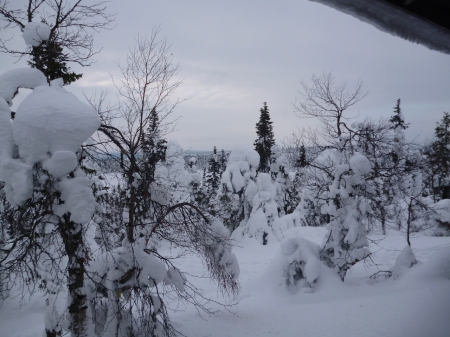 vue depuis l'intérieur du chalet